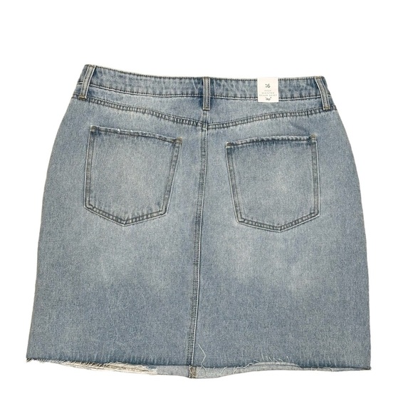Women’s Dip 16 XL 1X Skirt Denim Jeans Jean Faded Navy Blue Straight Distressed - Picture 4 of 10